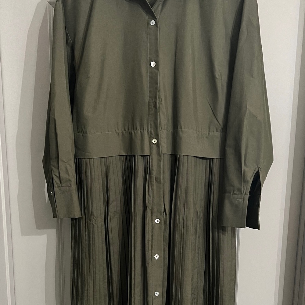 ZARA Green pleated dress